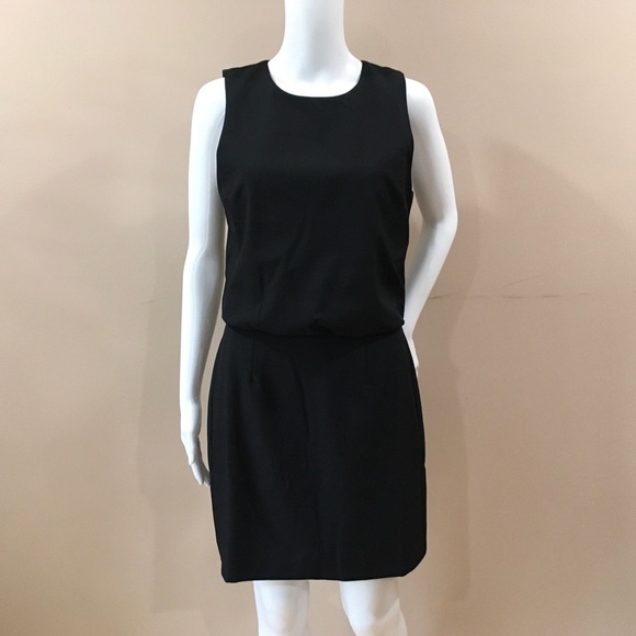 New Banana Republic Sculpture Blousant Waist Mini Dress Black Womens 4 #760016 - Picture 3 of 7